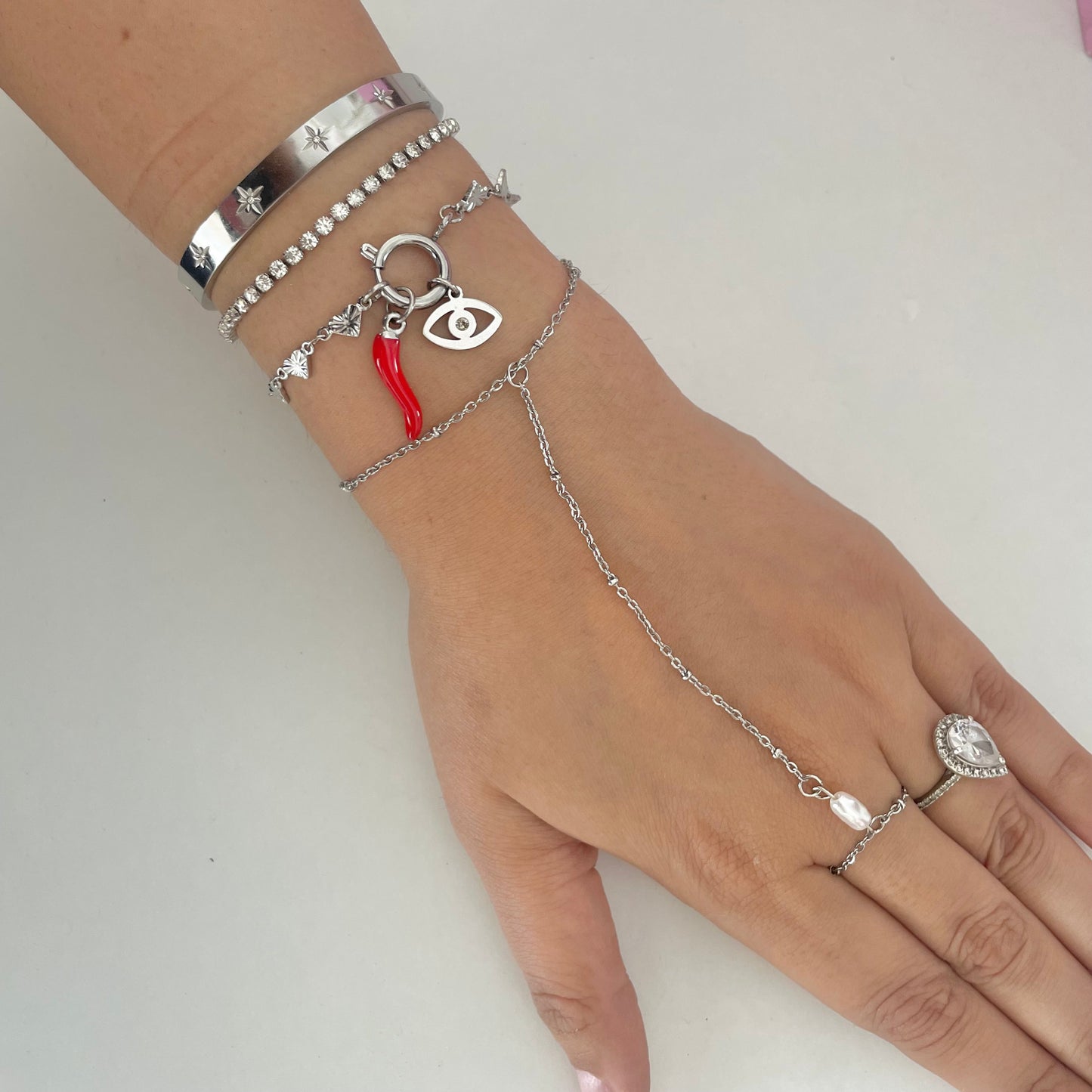 Heart Silver Charm Bracelet