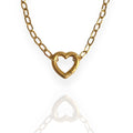 A gold-colored mini heart charm bracelet with a gold clasp, displayed against a white background.