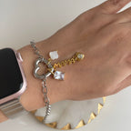 Armband mit glänzendem Verschluss in Gold