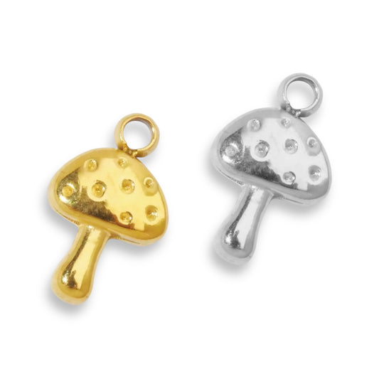 Mushroom Charm gold silver