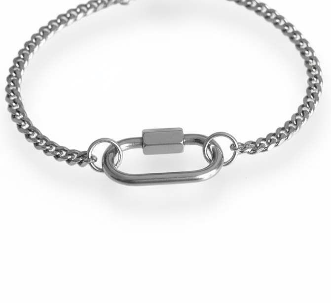 Oval Charm Bracelet Silver