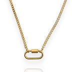 Oval Charm Necklace Gold