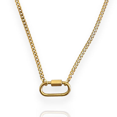 Oval Charm Necklace Gold