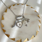 Oval Dainty Link Charm Necklace Silver