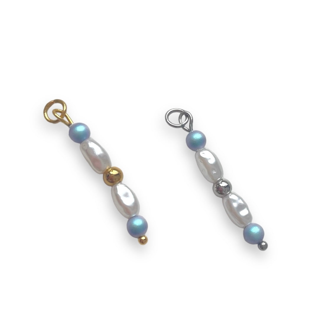 Pearl Blue Violet Drop Charm