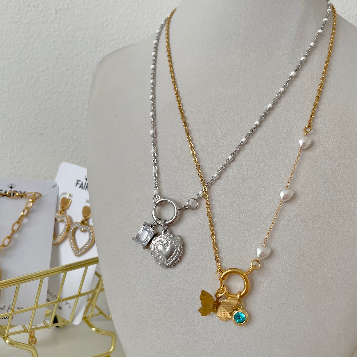 Pearl Charm necklaces with charms