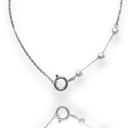 Pearl Silver Charm Necklace 1