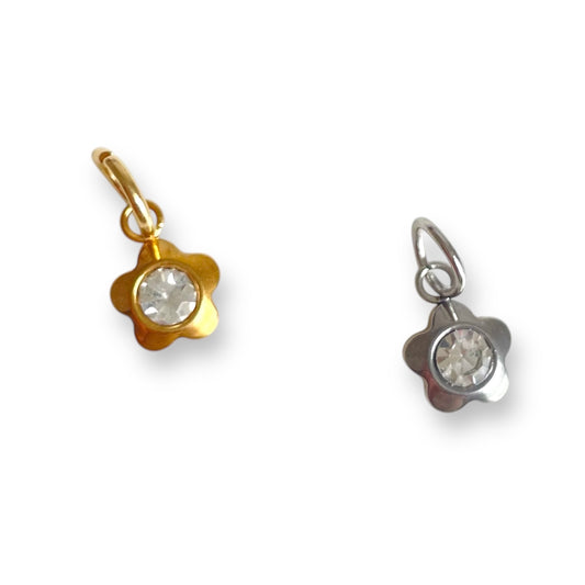 Petite Crystal Flower Charm