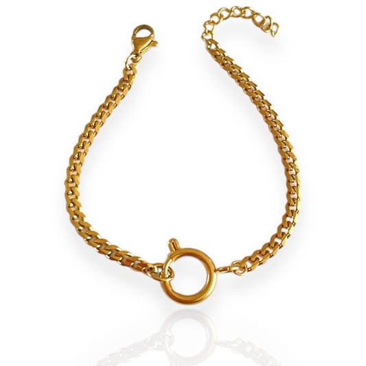 Mini Cuban Link Clasp Bracelet Gold