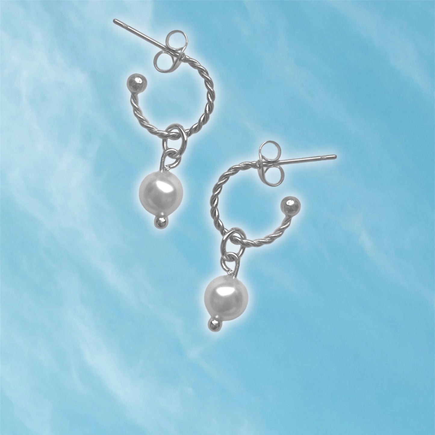 Tidal Twist Hoop Earrings Silver