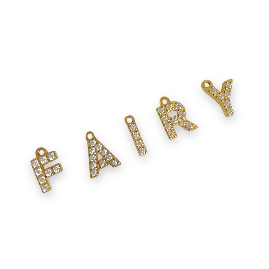 Gold Baby Crystal Initial Charm