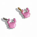 Two pink crab-shaped charms with one having a gold-colored attachment loop, designed for use with jewelry such as necklaces or bracelets.