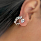 Princess Pear Earrings with Ice Crystal Hoops