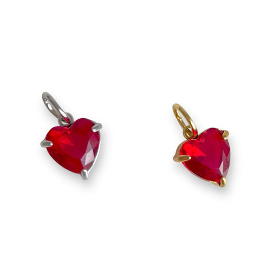 Red Crystal Heart Charm