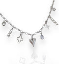 River Multi Charm Necklace Silver