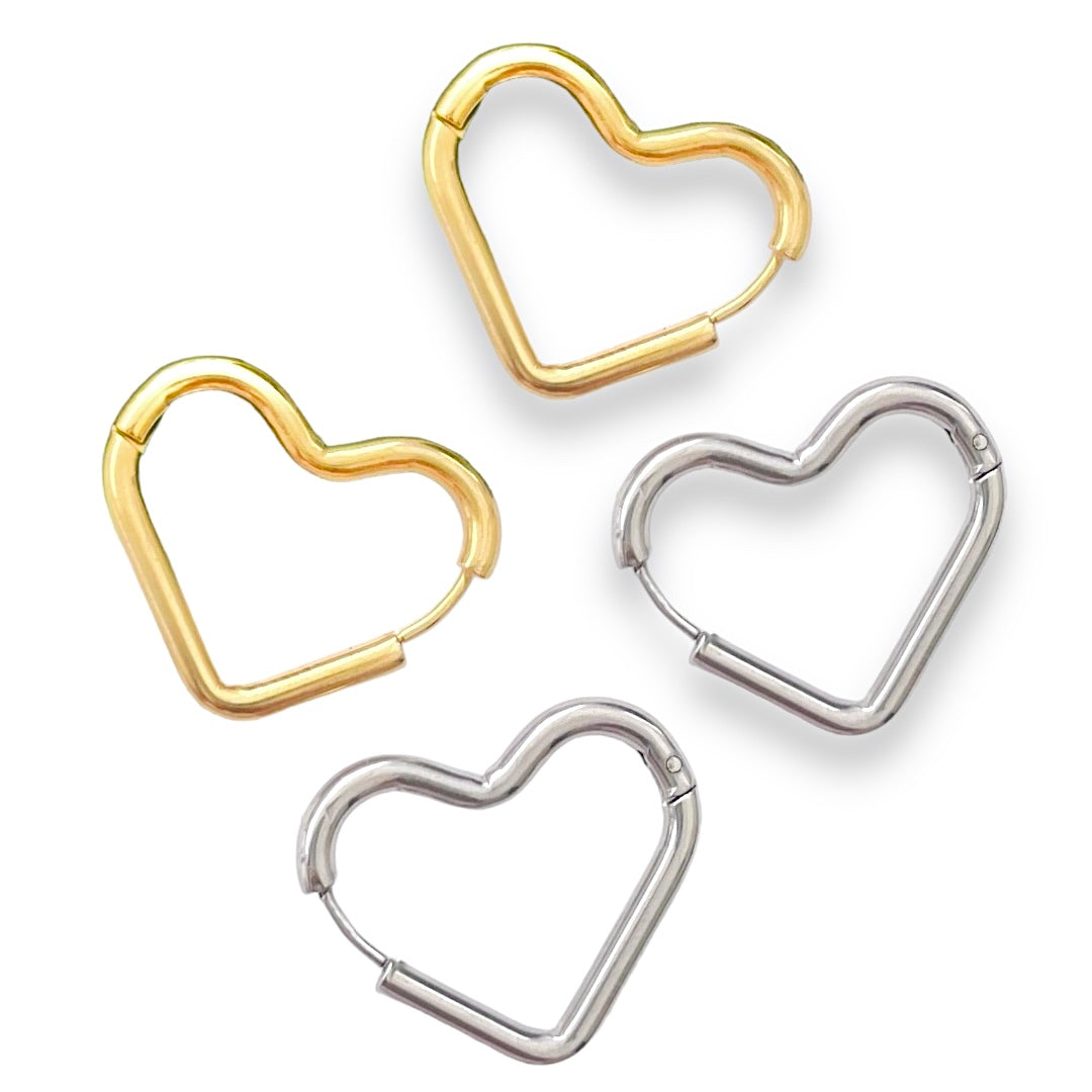 Romance Hoops Heart Earrings