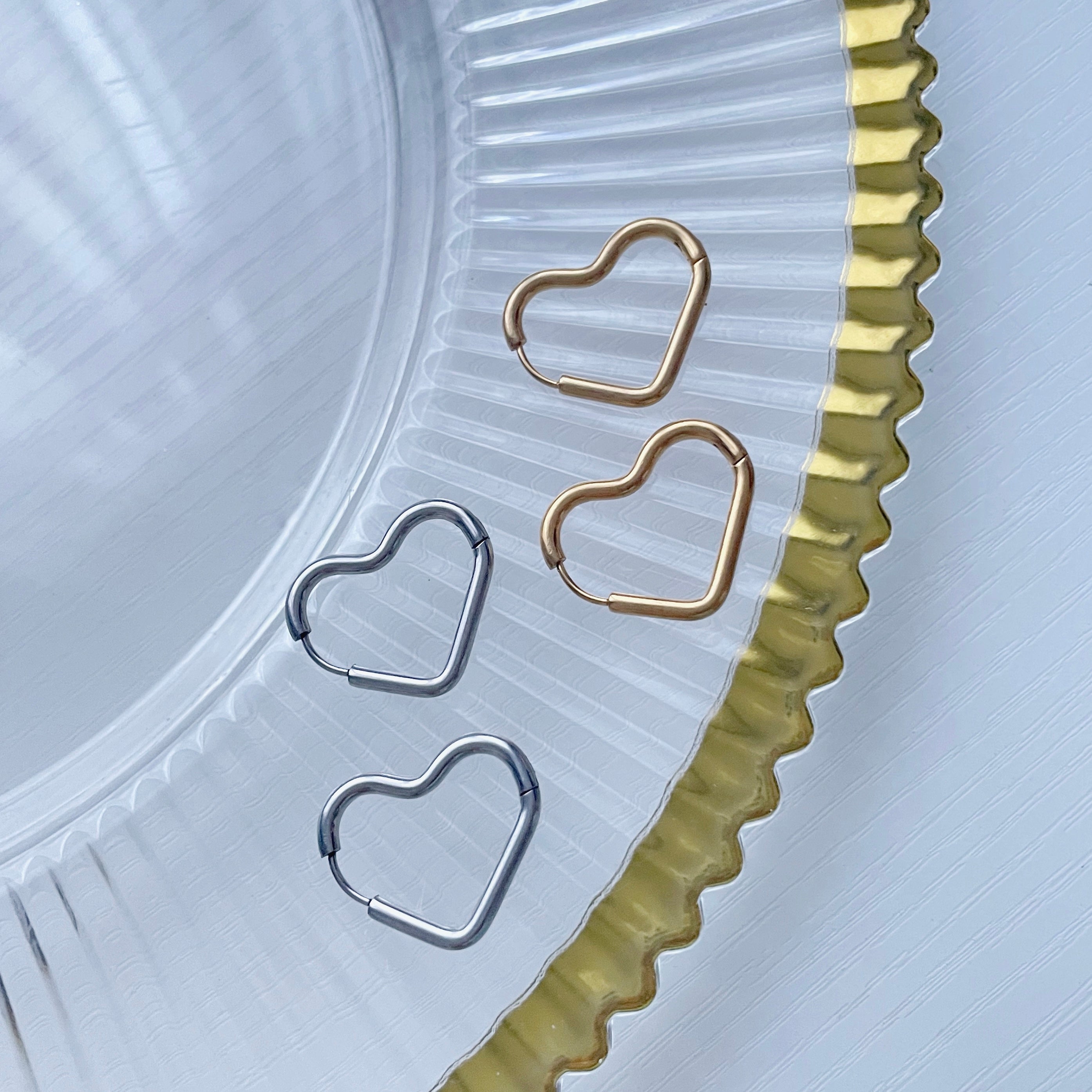 Romance Hoops Heart Earrings tarnish free