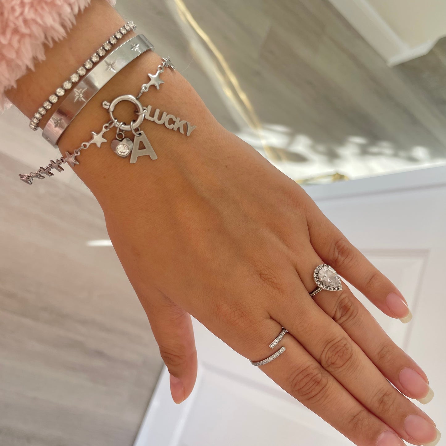 Star Clasp Bracelet Silver