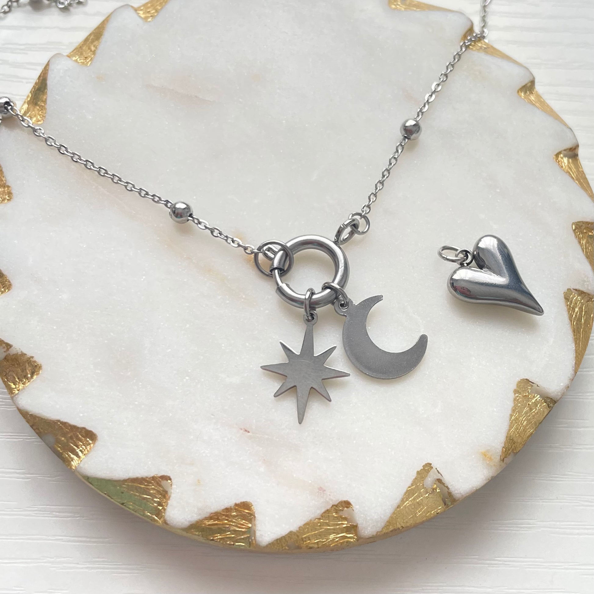 Silver Charm Necklaces wIth charms