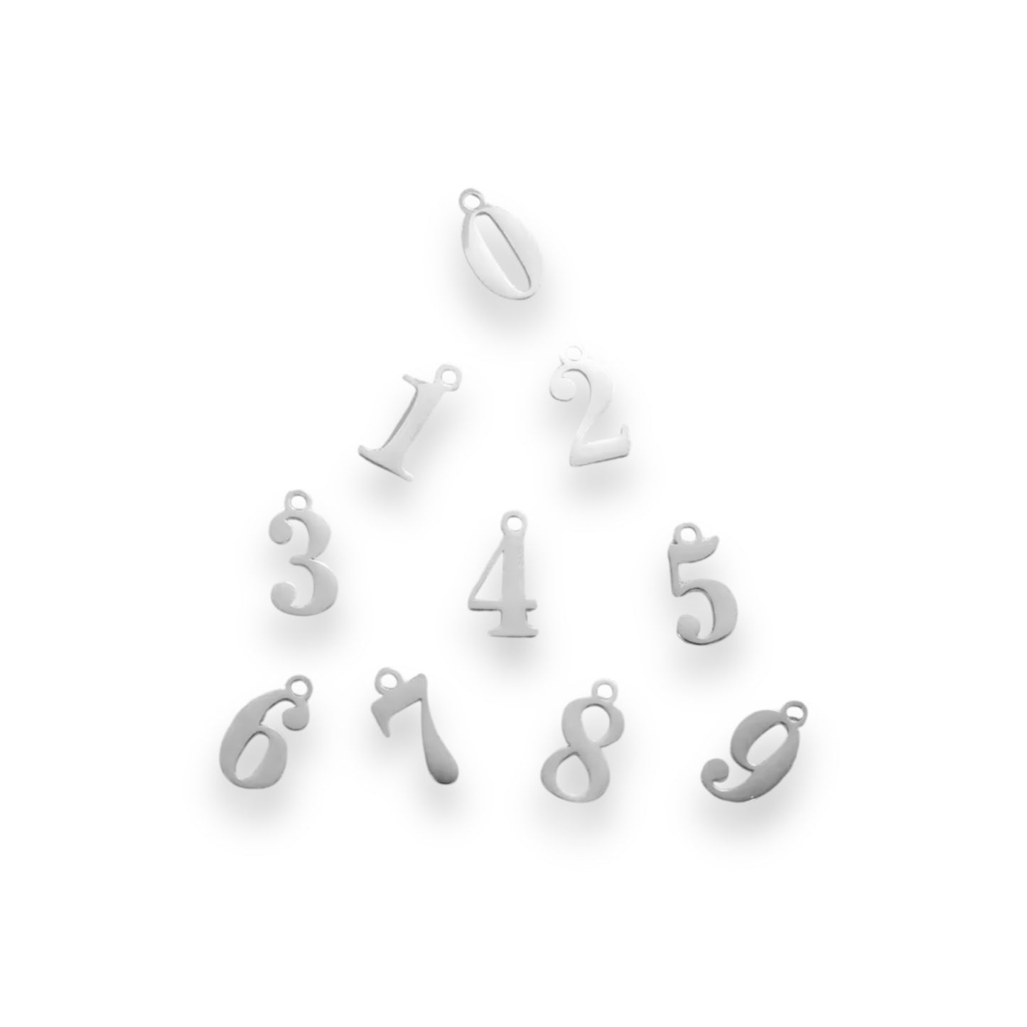 Silver Number Charms