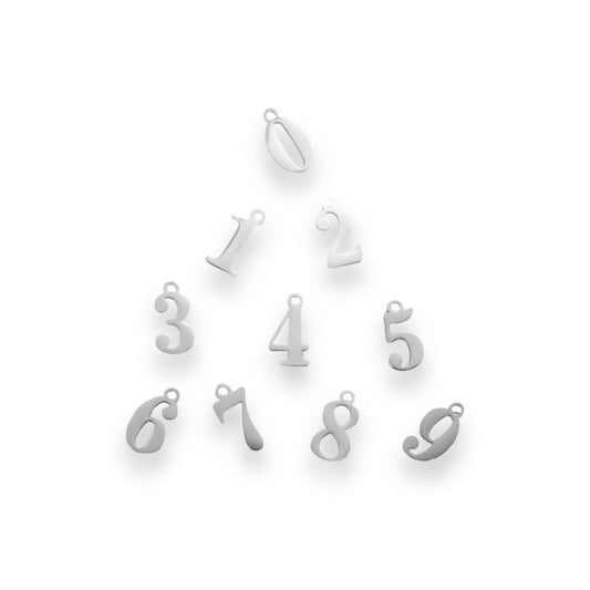 Silver Number Charms