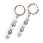 Silver pearl drop earrings
