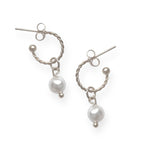 Small Pearl Hoops Earrings