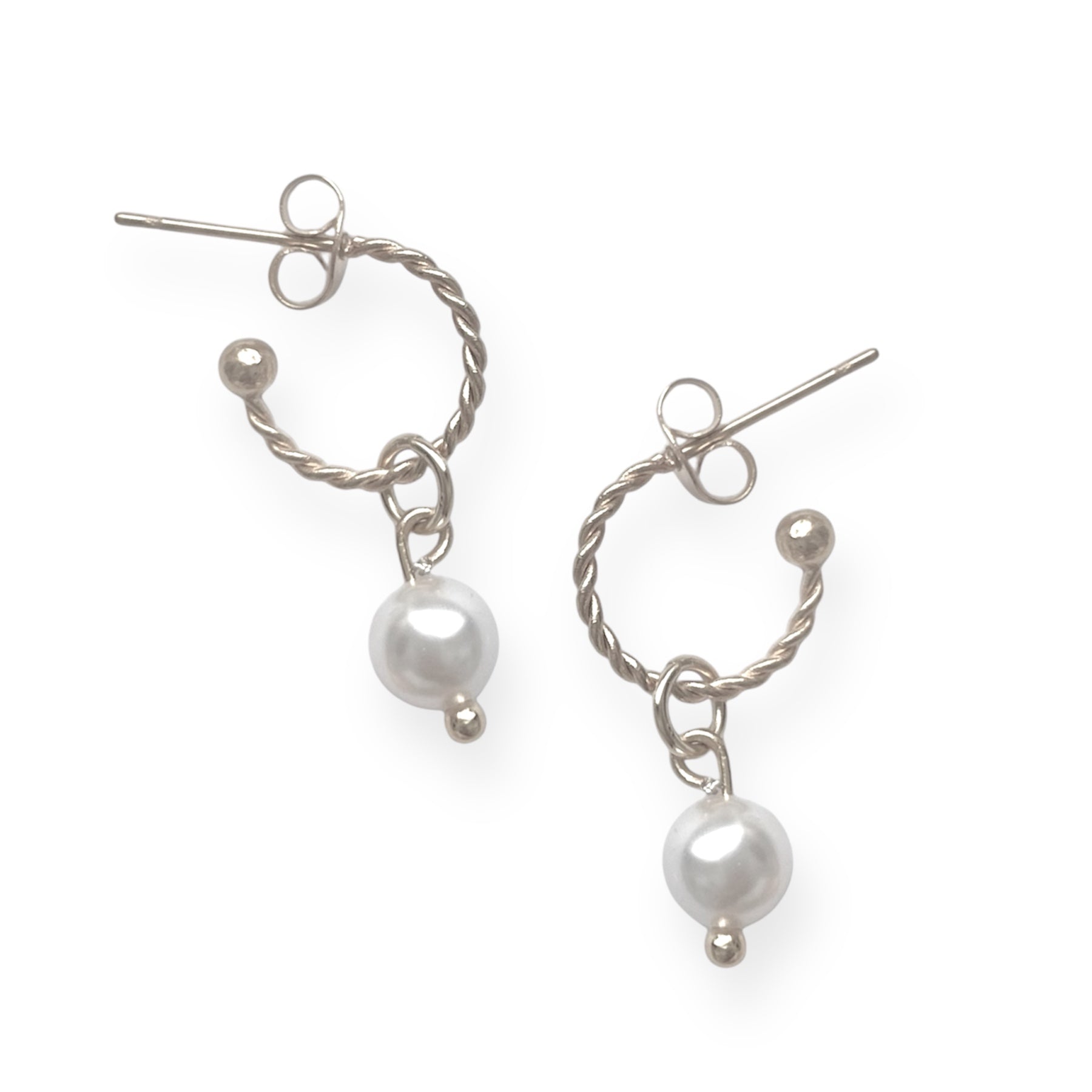 Small Pearl Hoops Earrings