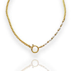 Starlight Pearl Charm Necklace Gold Clasp Necklace