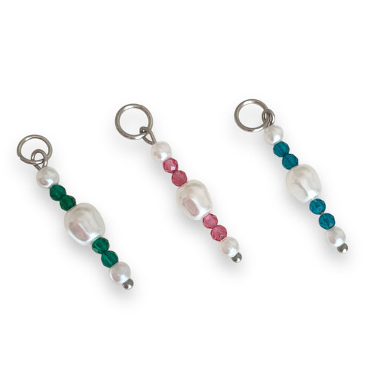 Summer Splash Pearl Drop Charm Silver