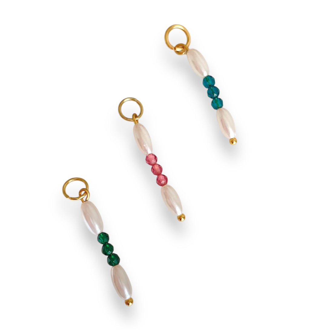 Summer Splash Double Pearl Charm Gold