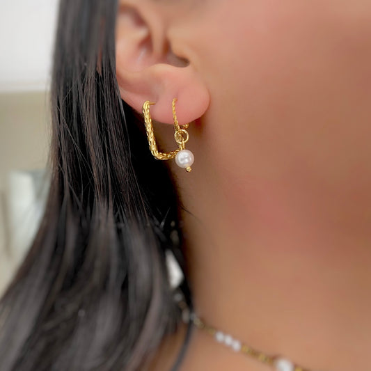 Tidal Twist Hoop Earrings Gold with Island girl Hoops