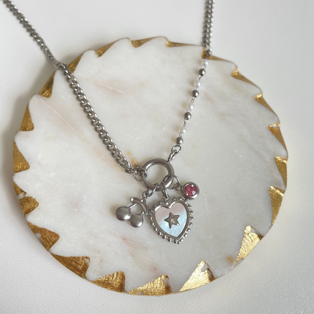Lovers Heart Pearl Charm