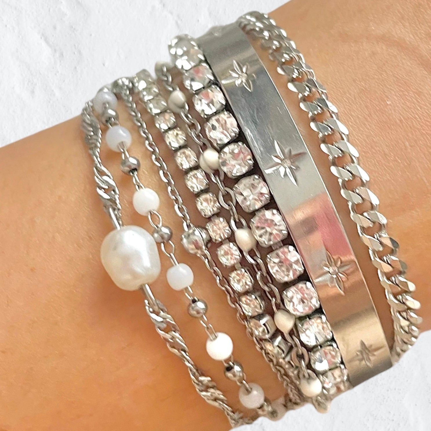 UK Silver bracelet stack shopfairy