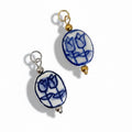 Blue Floral Ceramic Bead Charm