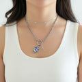 Grand Cuban Charm Necklace Silver