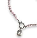 Blush Hour Bezel Necklace Silver