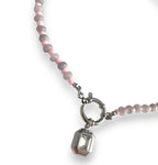Blush Hour Bezel Necklace Silver