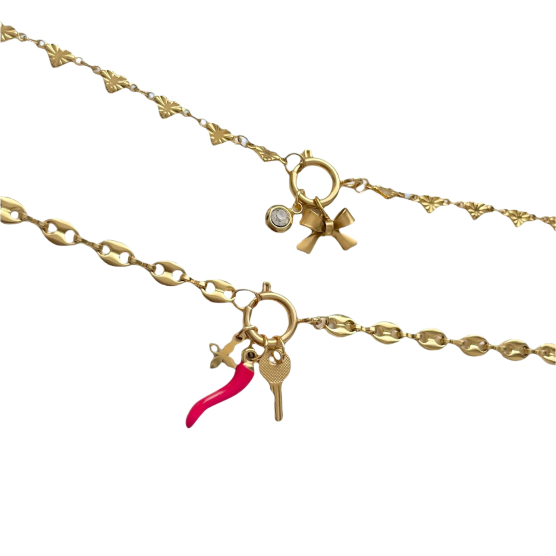 charm bracelets in gold 