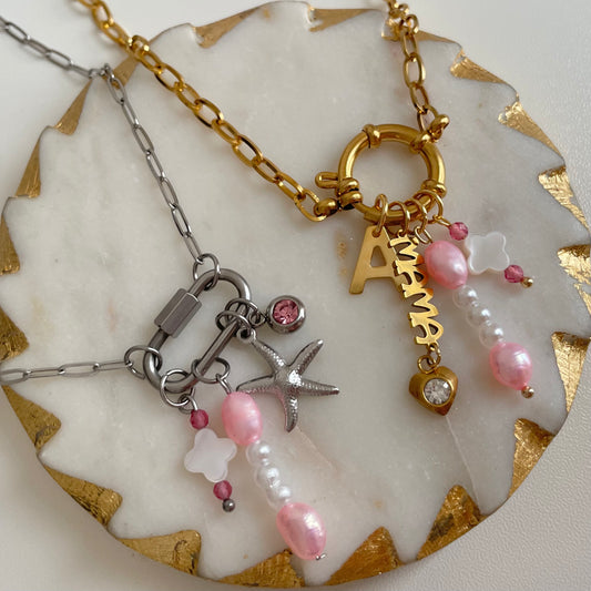 Pink Trio Pearl Charm