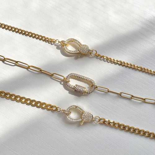 clasp necklaces with dainty crystals