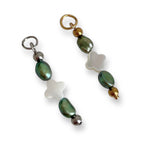 Olive Green Clover Pearl Charm
