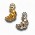 Gold and silver croissant charms with dainty crystals