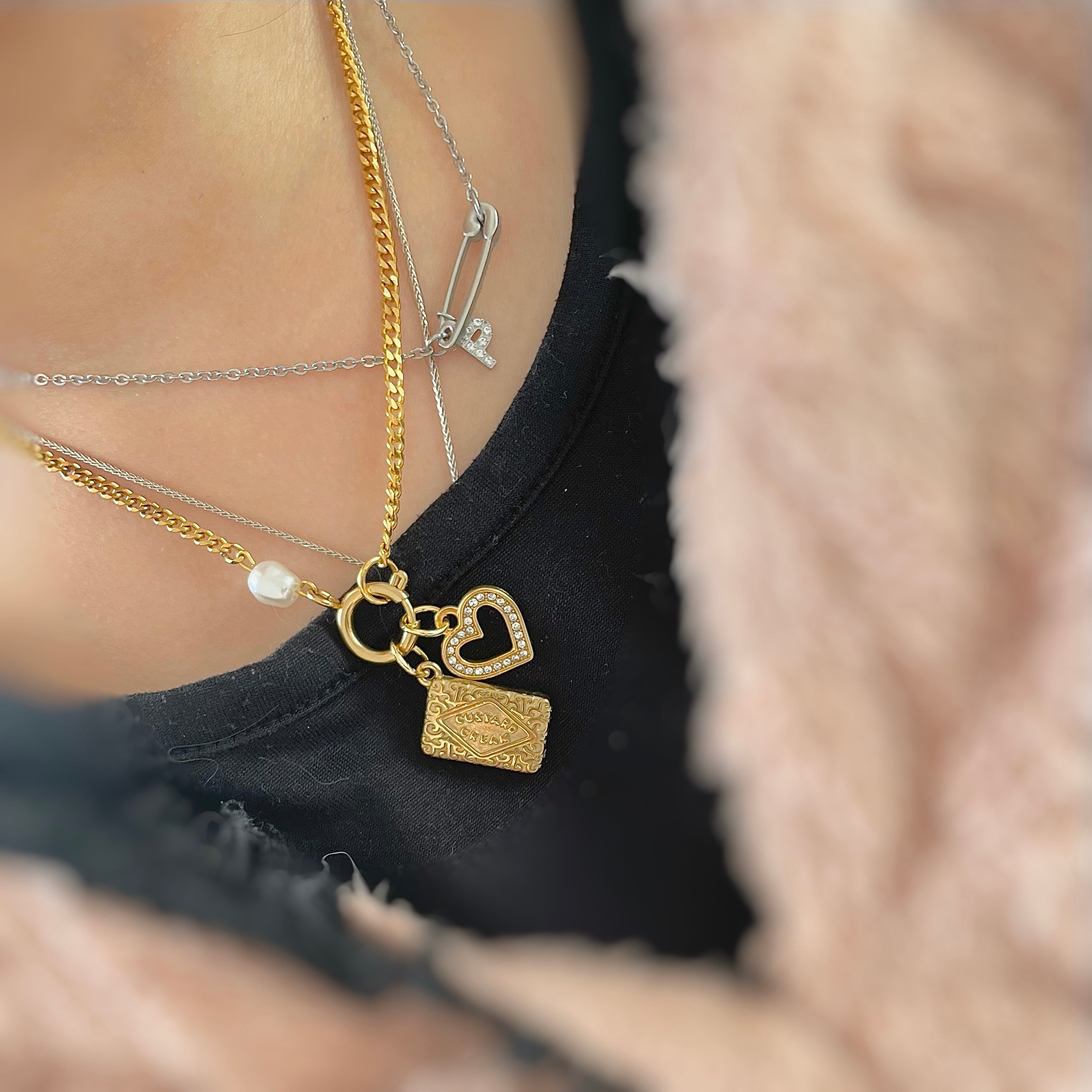 Gold Custard Cream Biscuit Charm