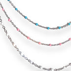 dainty colourful silver necklaces waterproof