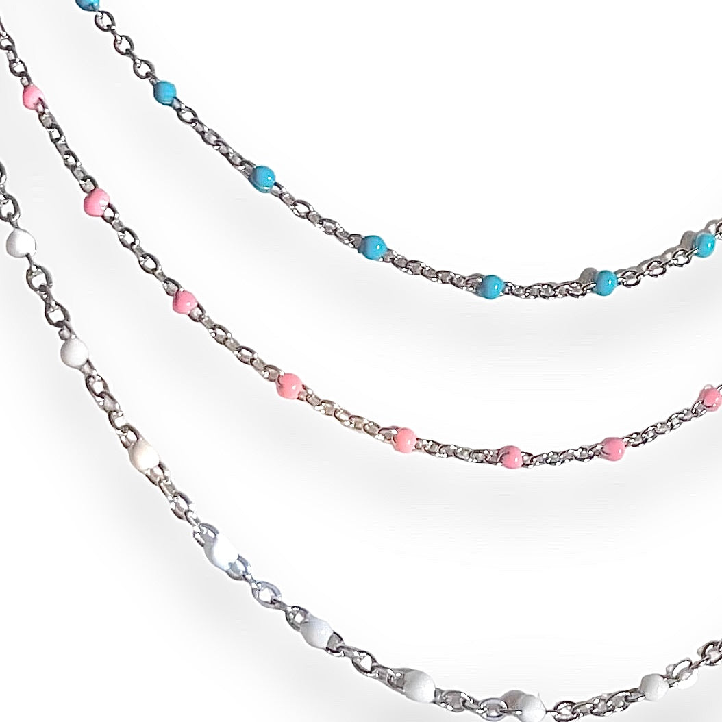 dainty colourful silver necklaces waterproof