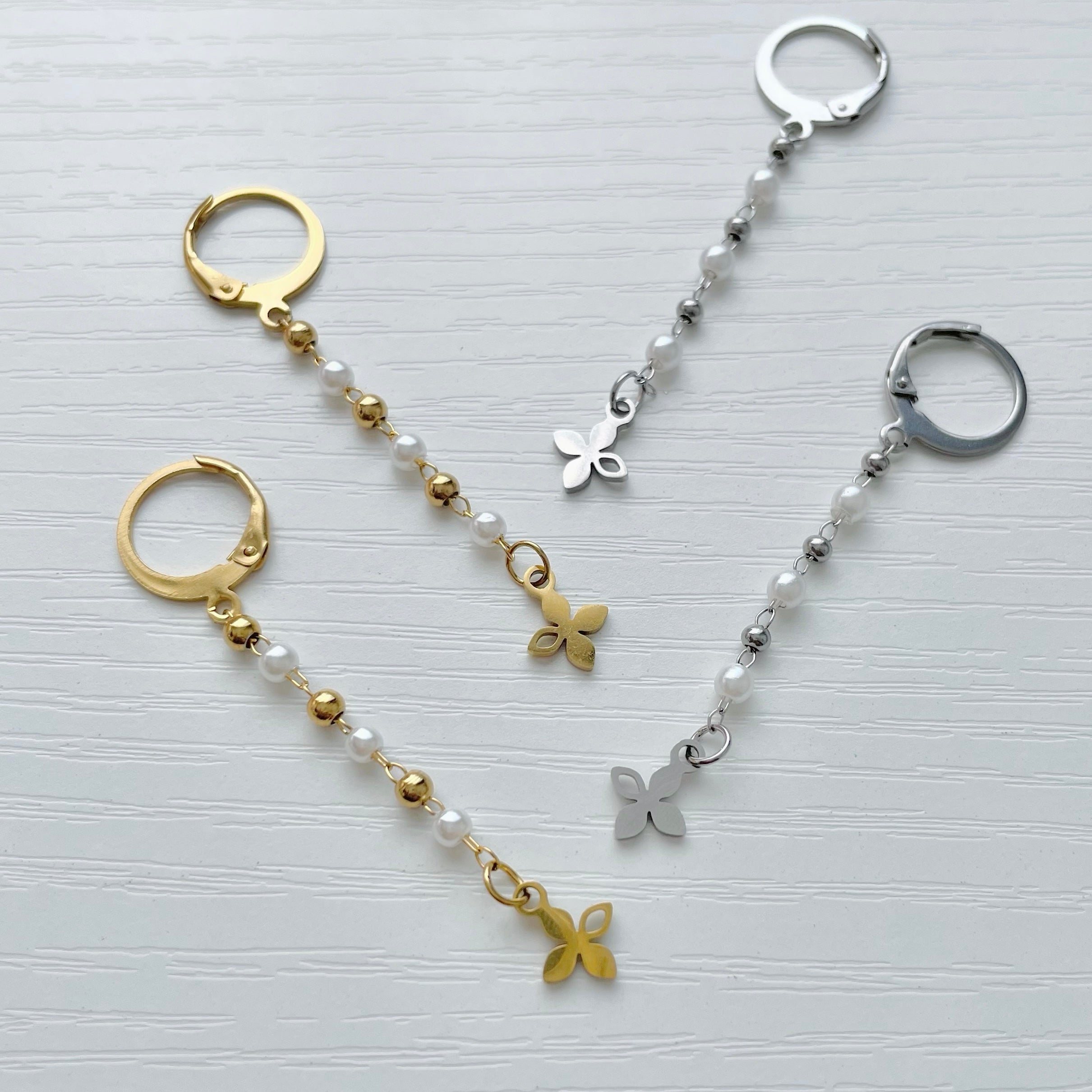 dainty dangly pearl earrings
