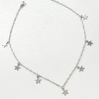 dainty silver star necklace