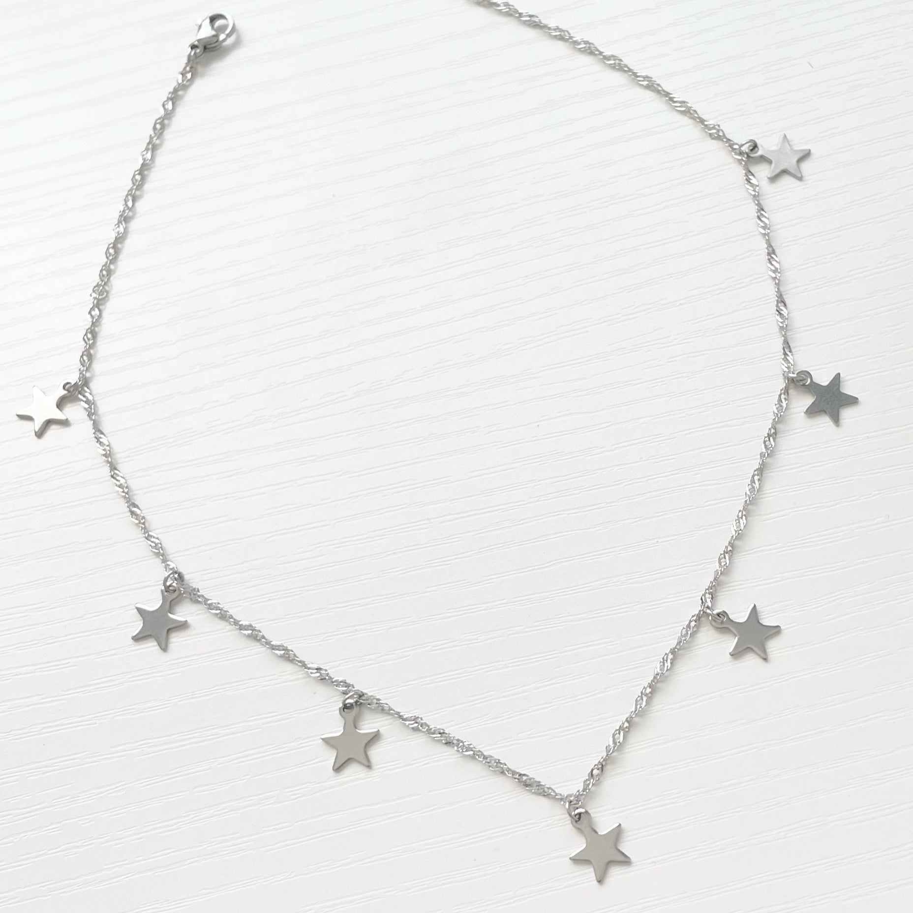 dainty silver star necklace