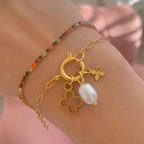 Dainty Link Charm Bracelet Gold